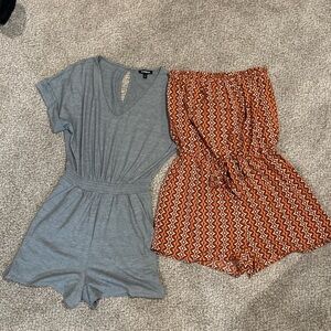Express Gray and Orange Romper Set